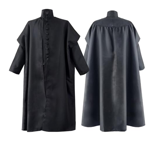 KoleGoe Snape Professor Erwachsene Zauberer Herren Uniform Cosplay Bühnenperformance Umhang Zauberer Halloween Karneval Kostüm von KoleGoe