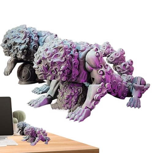Koljkmh 3D-Gedruckter beweglicher Löwe,3D-Gedruckter Löwe - Löwe-Fidget-Spielzeug mit flexiblen Gelenken - Gemeinsame bewegliche Figur, Heimdekoration, Schreibtischspielzeug für Kinder und Erwachsene von Koljkmh