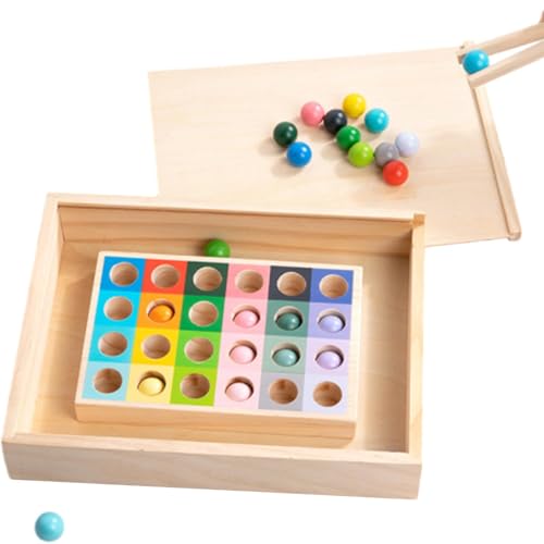 Koljkmh -Holzspielzeug, Farbsortierspielzeug, Matching- und Sortierspielzeug, Interaktives Perlenspiel, Lern- und Lernspielzeug, farblich passendes Spielzeug für Sammlergeschenke von Koljkmh