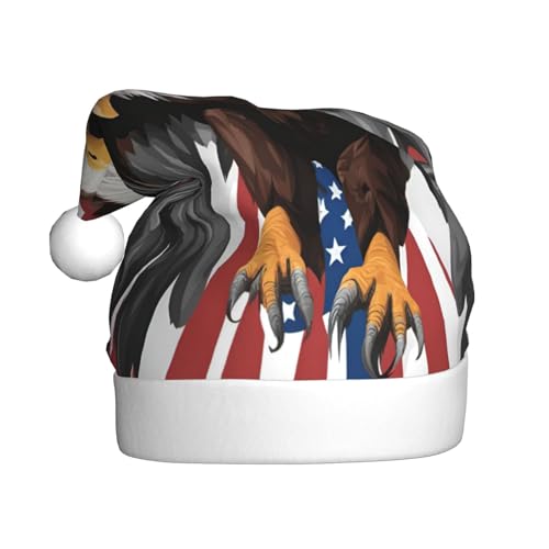 KoloQren Weihnachtsmütze mit Adler und USA-Flagge, geeignet für Weihnachten und verschiedene Urlaubsaktivitäten von KoloQren