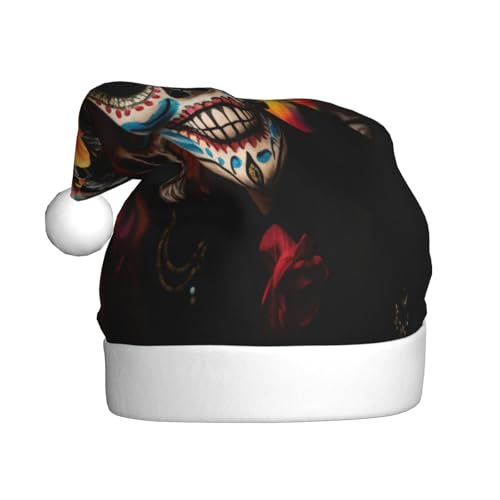 KoloQren Weihnachtsmütze mit Totenkopf-Motiv, Schwarz, Unisex, für Weihnachten und verschiedene Urlaubsaktivitäten KoloQren Weihnachtsmütze mit Totenkopf-Motiv, Schwarz, Unisex, für Weihnachten und verschiedene Urlaubsaktivitäten von KoloQren