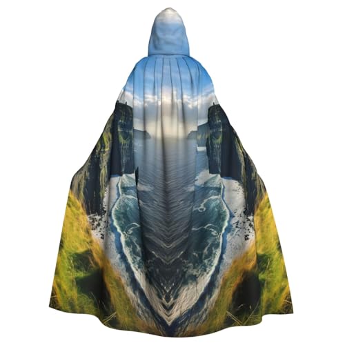 Uni Irland Outdoors County Clare The Cliffs Print Hooded Cloak Carnival Halloween Party Cosplay Costume Cape von KoloQren