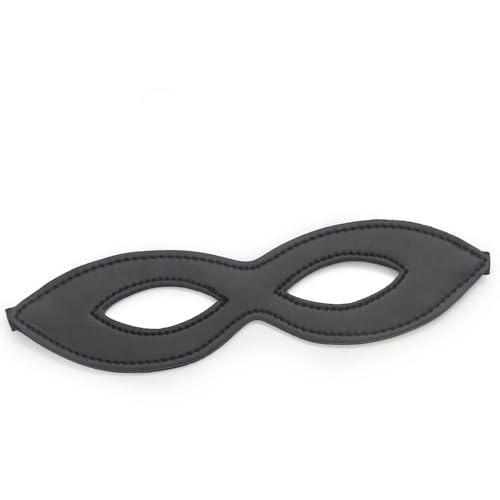 Kom Waire Frauen und Männer Schwarze Leder Kostüm Augenmaske Maskerade Maske für Halloween Ball, Karneval Prom Ball und Cosplay (Schwarz-1) von Kom Waire