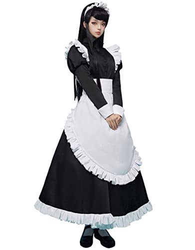 Komi Can't Communicate Damen Komi Shoko Classic Maid Cosplay Kostüm (Schwarz, Medium) von Komi Can't Communicate