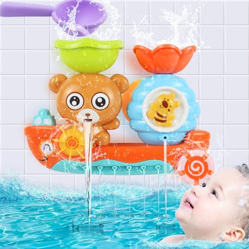 Komicea Badewannenspielzeug, Badespielzeug Baby ab 1 2 3 4 Jahr, Wasserspielzeug Kinder, Badewannen Spielzeug Geschenk für Jungen und Mädchen Geburtstag von Komicea