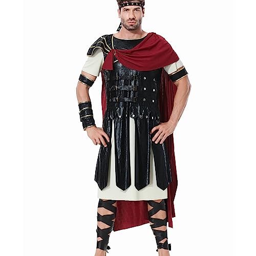 Komiseup Halloween Kostüm Herren, Karneval Halloween Cosplay Kostüme Herren Maskerade Kostüm Set Mönchskostüm Erwachsene Herren Zauberer Priesterrobe Zauberer Ritter Kostüm Set Mittelalter Umhang 10 von Komiseup