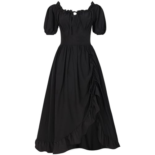 Komiseup Mittelalter Kleid Retro Viktorianische Renaissance Partykleid Mittelalter Kostüme Damen Cosplay Dress Gothic Hexenkleid Halloween Karneval Kostüm Vintage Fasching Kleid Set Große Größen 14 von Komiseup