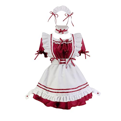 Komiseup Oktoberfest Kostüme Damen Deutsch Dirndl Kleider Set Traditionelle Oktoberfest Outfits Bier Mädchen Maid Plaid Schürze Fancy Dress Karneval Halloween Cosplay Role Play Faschingskostüme 16 von Komiseup