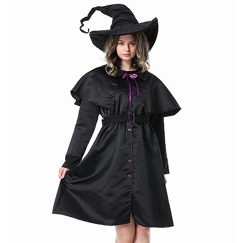 KonJim Halloween-Rollenspiel-Kostüme für Damen, Gothic, Mittelalter, Hexen-Kostüm, zweiteiliges Set, Brautjungfernkleider, Gothic, Mittelalter-Hexenkostüme, Renaissance-Kostüme von KonJim