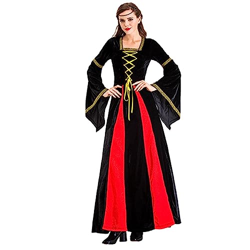 KonJim Samt-Königin-Kleid, Renaissance-Kostüm, Damen, Übergröße, Mittelalterkleid, Halloween-Kostüm, Gothic-Kleid, Renaissance-Kostüm, mittelalterliches irisches Kleid, Cosplay, viktorianisch von KonJim