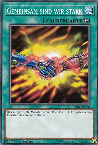 Konami-YS18-DE028-Gemeinsam sind wir stark-Common-DE-im Set mit Ultrapro Toploader-Yugioh von Konami -