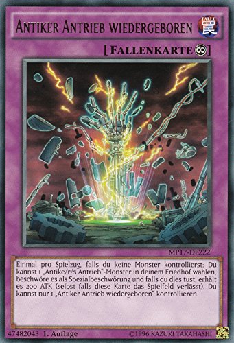 Konami - Yugioh Card - Anime - 1 Stück - MP17-DE222 - Antiker Antrieb wiedergeboren - Rare - DE - 2. Auflage - Im Set mit Ultrapro Toploader von Konami -