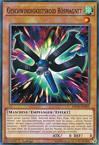 MP18-DE002 - Geschwindigkeitsroid Bösmagnet - Common - DE - im Set mit Ultrapro Toploader - Yugioh von Konami -