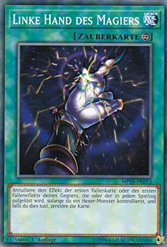 MP18-DE013 - Linke Hand des Magiers - Common - DE - im Set mit Ultrapro Toploader - Yugioh von Konami -