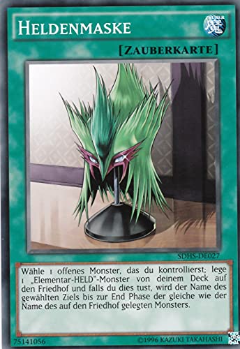 SDHS-DE027 - Heldenmaske - Common - DE - im Set mit Ultrapro Toploader - Yugioh von Konami -