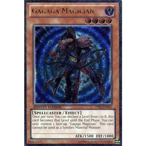 KONAMI YuGiOh : ZTIN-ENV01 Limited Ed Gagaga Magician Ultimate Rare Card - Yu-Gi-Oh! Collectible Card - Monster Effect (1 x Karte in professioneller Aufbewahrung/Geschenkschatulle) von KONAMI