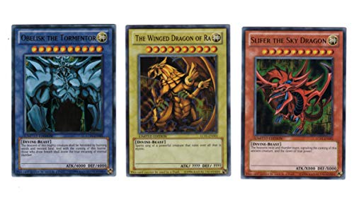 YuGiOh Legendary Collection Ultra Rare God Card Set of 3 Egyptian God Cards Slifer, Obelisk Ra by Yu-Gi-Oh! von Konami