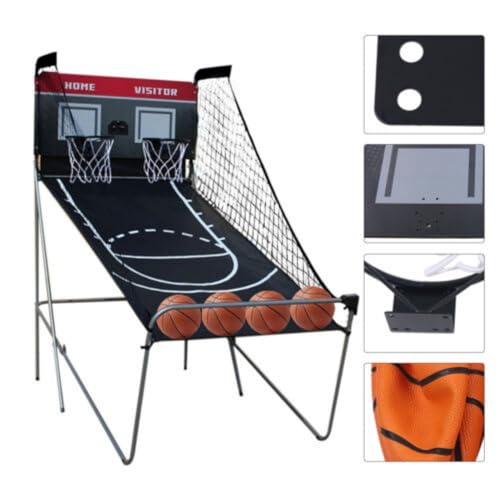 Konfiur 8 in 1 Basketballautomat, Basketball Schießmaschine Basketballspiel mit 8 Spieleinstellungen & elektronischer Anzeigetafel, Schießmaschine inkl. 4 Bällen & 2 Fangkörben Basketballspiel Arcade von Konfiur