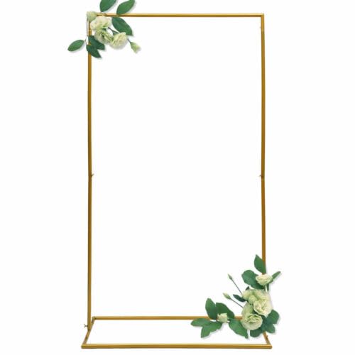 Konfiur Luftballon Bogen Gestell, Rechteck Rahmen, Metallrahmen Quadratische Blumenregal Dekor Ständer Dekorative, Ständer für Hochzeit Party Geburtsta Hintergrund, 110x200x44 cm Gold von Konfiur