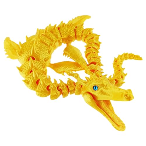 Drache gedruckt, Druck Drache | Kristalldrache mit flexiblen Gelenken,Voll beweglicher Drache, Chefschreibtischspielzeug, Zappeldrache für Kinder und Erwachsene von Kongou