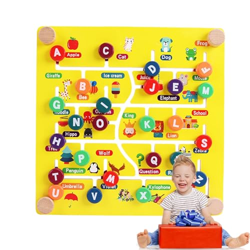 Kongou Holz-Zahlen-Matching-Brett, Holz-Puzzle-Aktivitätsbrett | Passendes Aktivitätsbrett-Spielzeug zum Lernen von Buchstaben und Zahlen,Montessori-Feinmotorik-Aktivitäts-Matching-Brett von Kongou