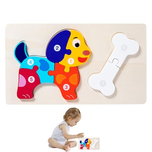 Puzzle für Kinder,3D-Holz-Nahrungskette, Cartoon-Tier-Puzzle, Lernspielzeug - Buntes Cartoon-Tier-Holzpuzzle, Lernspielzeug für Kinder ab 3 Jahren von Kongou