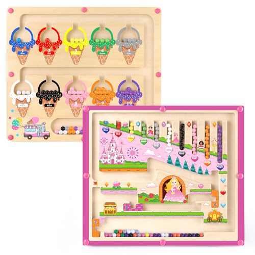 Geschenke für Mädchen Spielzeug 2 in 1 Montessori magnetische Farbe und Zahl Labyrinth für 3 4 5 Jahre Alten Jungen Mädchen Farbe Sortieren für Kleinkinder Feinmotorik Holz magnetische Puzzles Geschenke für Mädchen Spielzeug 2 in 1 Montessori magnetische Farbe und Zahl Labyrinth für 3 4 5 Jahre Alten Jungen Mädchen Farbe Sortieren für Kleinkinder Feinmotorik Holz magnetische Puzzles von Konijiwa