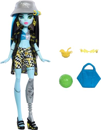 Monster High Scare-adise Island Frankie Stein Doll with Swimsuit, Coverup and Beach Accessories Like Hat, Volleyball and Tote von Monster High