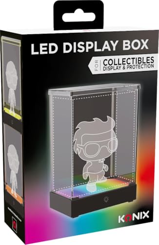 Konix LED-Vitrine Display Box für Figur - Kompatibel mit Funko Pop, Banpresto Qposket, Untere Figuren 9 x 9 x 14 cm - RGB-Beleuchtung - USB-Kabel von Konix