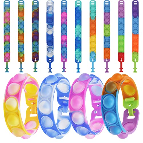 10 Stück Popit Armband Set, Bubble Fidget Armband Spielzeug,Zappelspielzeug Armband, Für Kinder Erwachsene von Konxi