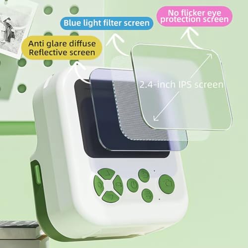 Koolenry Kinderkamera Sofortbildkamera 1080P HD Kinder Digitalkamera für und Mädchen Spielzeug Thermodruck Kleiner Camcorder 64G Grün Koolenry Kinderkamera Sofortbildkamera 1080P HD Kinder Digitalkamera für und Mädchen Spielzeug Thermodruck Kleiner Camcorder 64G Grün von Koolenry