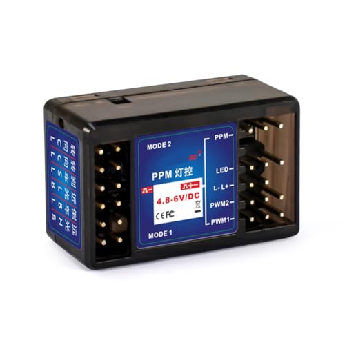 Koolenry PPM 2 Kanäle 4,8-6 V DC Gyro-Empfänger Lichtsteuerung für P6FP/P10F/P10FG Sender RC Auto Tank Boot Koolenry PPM 2 Kanäle 4,8-6 V DC Gyro-Empfänger Lichtsteuerung für P6FP/P10F/P10FG Sender RC Auto Tank Boot von Koolenry