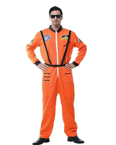 Koongso Astronauten-Kostüm für Erwachsene, für Herren und Damen, Raumfahrer, Uniform, Jumpsuit, Halloween, Rollenspiel, Party, lustiges Verkleiden von Koongso