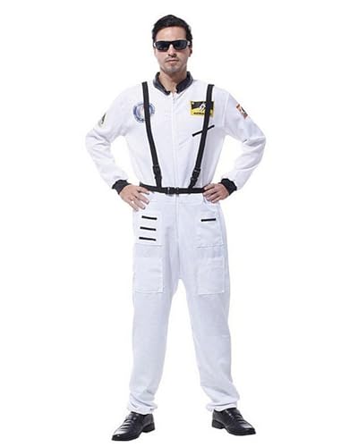 Koongso Astronauten-Kostüm für Erwachsene, für Herren und Damen, Raumfahrer, Uniform, Jumpsuit, Halloween, Rollenspiel, Party, lustiges Verkleiden von Koongso