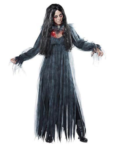 Koongso Erwachsene Halloween Geist Braut Kostüm Damen Gruselige Geisterbraut Zombie Verkleidung mit Anstecknadel Vampir Teufel Party Outfit von Koongso