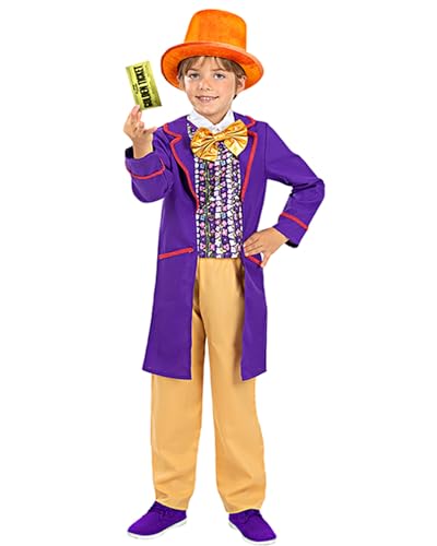 Koongso Jungen Schokoladenfabrik Wonka Filmkostüm, Kinder-Schokoladenfabrik, verantwortlicher Besitzer Wonka, Cosplay, Jacke, Hose, Outfit von Koongso