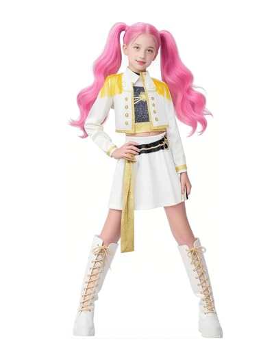 Koongso Dämonenjäger-Kostüm für Mädchen, inspiriert von Kpop Mira Idol, Pailletten-Druck, Halloween-Kostüm Koongso Dämonenjäger-Kostüm für Mädchen, inspiriert von Kpop Mira Idol, Pailletten-Druck, Halloween-Kostüm von Koongso