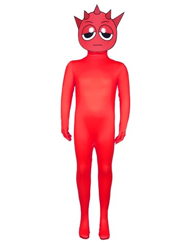 Koongso Sprunki-Kostüm für Kinder, Jungen, Mädchen, Musikabenteuer, Sprunki, Cosplay, Jumpsuit, lustige Sprunki-Spielfiguren, graues Oren-Raddy-Kostüm-Outfit für Fans von Koongso