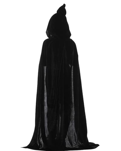 Koongso Unisex Halloween Samt Kapuzenumhang Erwachsene Kinder Tod Vampir Hexe Geist Maxi Robe Umhang für Weihnachten Party Karneval Bühne von Koongso