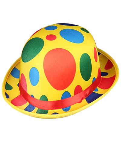 Koongso Zirkus Clown Kostüm Hut für Erwachsene Lustige Clown Cap Narrenhut Halloween Karneval Party Dress Up Zubehör Performance Maskerade Requisiten von Koongso