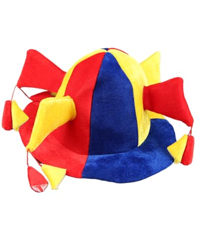 Koongso Zirkus Clown Kostüm Hut für Erwachsene Lustige Clown Cap Narrenhut Halloween Karneval Party Dress Up Zubehör Performance Maskerade Requisiten von Koongso