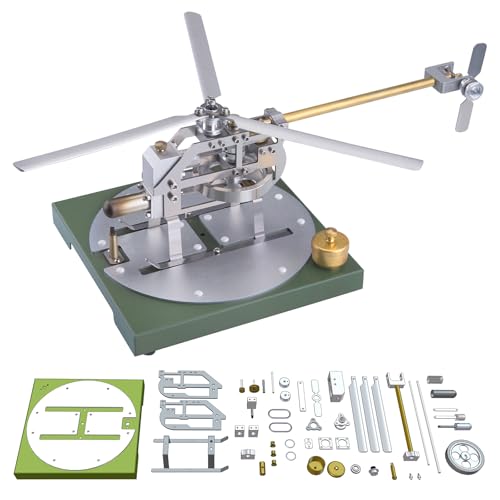 Kopeetechy Stirlingmotor Bausatz, Externer Verbrennungsmotor DIY Montage Sterling Engine Kit, Hubschrauber Modellbausatz Heißluft Sterling Motor Bildung Wissenschaft Kit Spielzeug (Stil2) von Kopeetechy