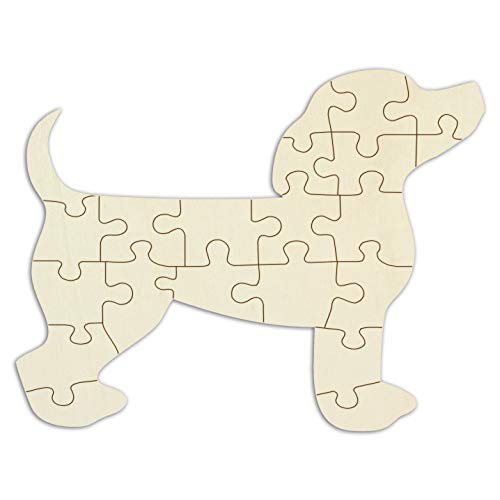 Holzpuzzle „Hund“ selbst gestalten und bemalen - 21 Teile, ca. 29 x 22 cm - leeres Blanko-Puzzle aus Holz inkl. Puzzlevorlage von Kopierladen Karnath GmbH