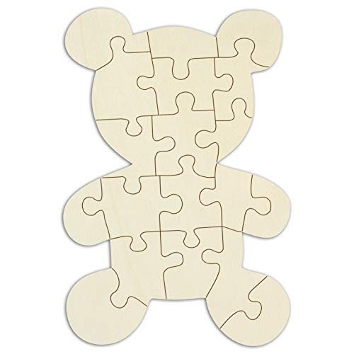Holzpuzzle Teddy zum selbst gestalten und bemalen - 19 Teile, 59 x 40 cm - personalisierbares Puzzle aus Holz Holzpuzzle Teddy zum selbst gestalten und bemalen - 19 Teile, 59 x 40 cm - personalisierbares Puzzle aus Holz von Kopierladen Karnath GmbH