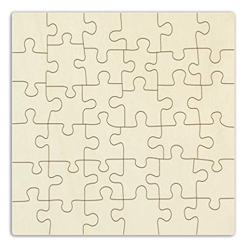 Holzpuzzle selbt gestalten und bemalen - 36 Teile, ca. 29 x 29 cm - Leeres Puzzle aus unbehandeltem Schichtholz, inkl. Puzzlevorlage von Kopierladen Karnath GmbH