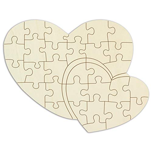 Personalisierbares Holzpuzzle „Doppelherz“ zum selbst gestalten und bemalen - 33 Teile, 29 x 22,5 cm - Puzzle aus Schichtholz in Form zweier Herzen Personalisierbares Holzpuzzle „Doppelherz“ zum selbst gestalten und bemalen - 33 Teile, 29 x 22,5 cm - Puzzle aus Schichtholz in Form zweier Herzen von Kopierladen Karnath GmbH