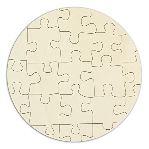 Rundes Holzpuzzle zum selbst gestalten und bemalen - 21 Teile, Ø 29 cm - personalisierbares Puzzle aus Holz in Kreisform von Kopierladen Karnath GmbH