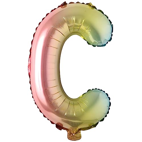 Folienballons Buchstaben Bunt Regenbogenfarben - 40 cm für Geburtstag Hochzeit Party Dekoration Happy Birthday JGA Geschenk Luftballon Abschluss ABI groß XXL klein Mädchen Jungen (40 cm - C) von Kopper-24