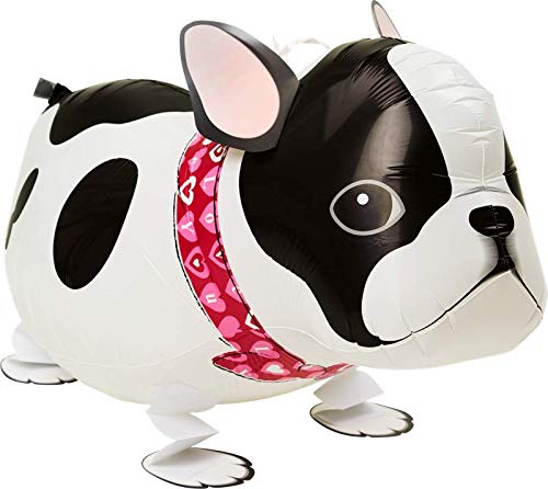 Kopper-24 Airwalker Ballon Bulldogge Hund - laufendender Hunde Luftballon Tier Helium Walking Folienballon Deko für Kinder Geburtstag Party Hochzeit Kinder Geschenk JGA Dekoration Tierballons Laufen von Kopper-24