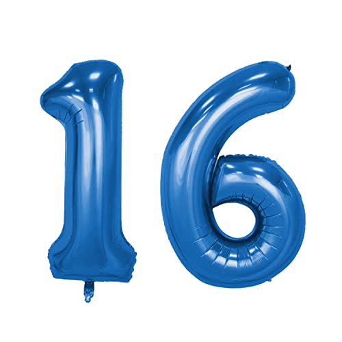 XXL Folienballon Zahl 100 cm in Blau - Helium geeignet - für Geburtstag Hochzeit Party Hellblau Zahlen Ballon im Zahlen-Design Jubiläum Geschenk Luftballon Zahlenballon riesen Nummer Deko (Zahl 16) XXL Folienballon Zahl 100 cm in Blau - Helium geeignet - für Geburtstag Hochzeit Party Hellblau Zahlen Ballon im Zahlen-Design Jubiläum Geschenk Luftballon Zahlenballon riesen Nummer Deko (Zahl 16) von Kopper-24